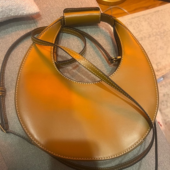 STAUD Ochre Leather Mini Moon Bag - Picture 7 of 12